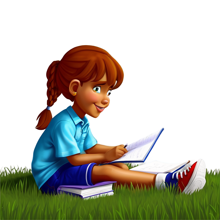 Cartoon Kid Doing Homework Png Yid PNG