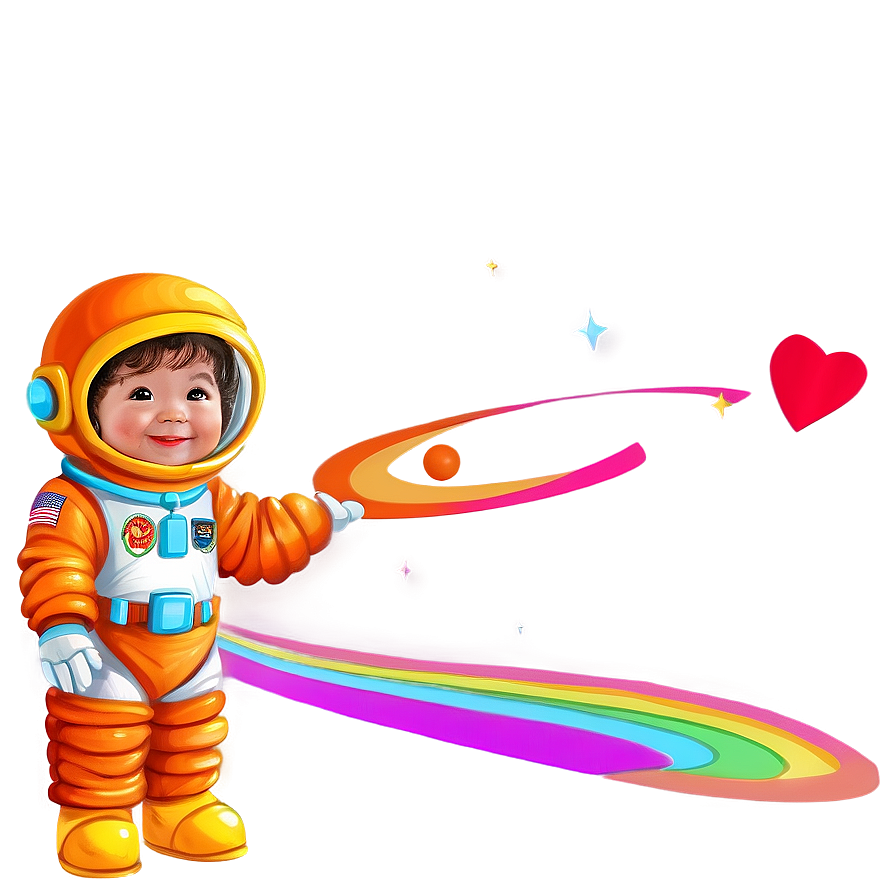 Cartoon Kid In Astronaut Suit Png 06132024 PNG