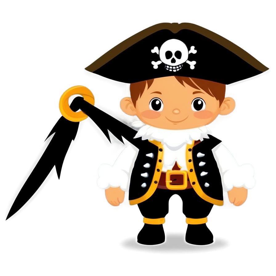 Cartoon Kid In Pirate Costume Png 06132024 PNG