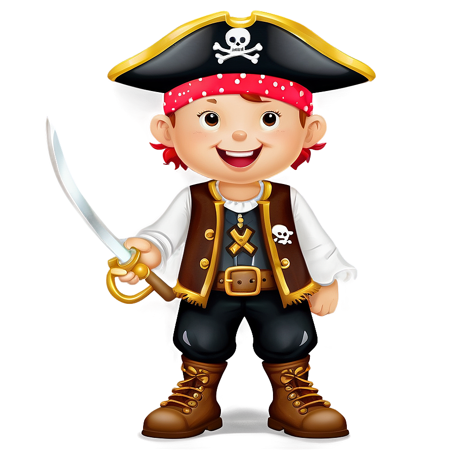 Cartoon Kid In Pirate Costume Png Lgg PNG