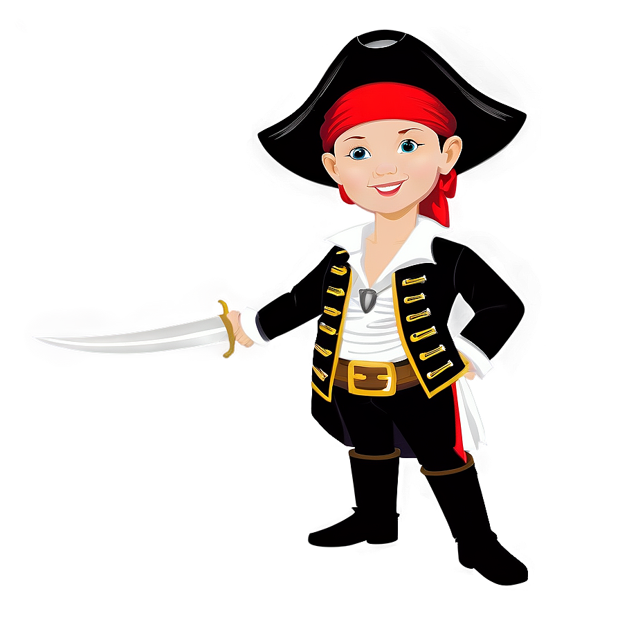 Cartoon Kid In Pirate Costume Png Rjy21 PNG