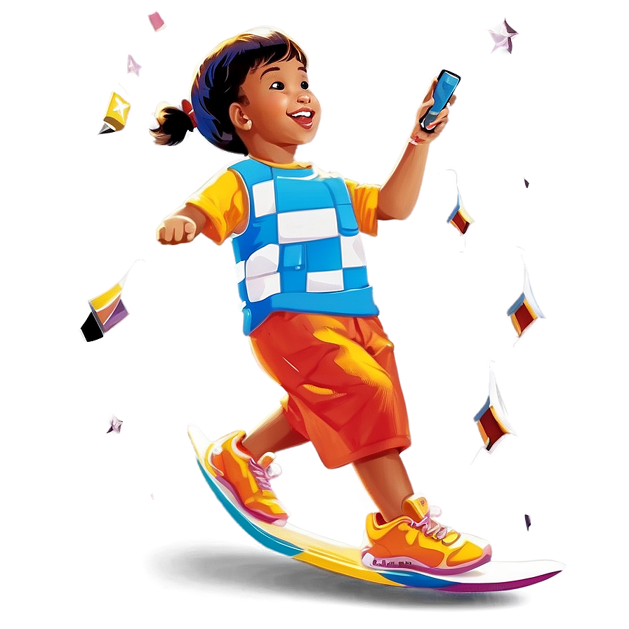 Cartoon Kid Playing Png Tup PNG