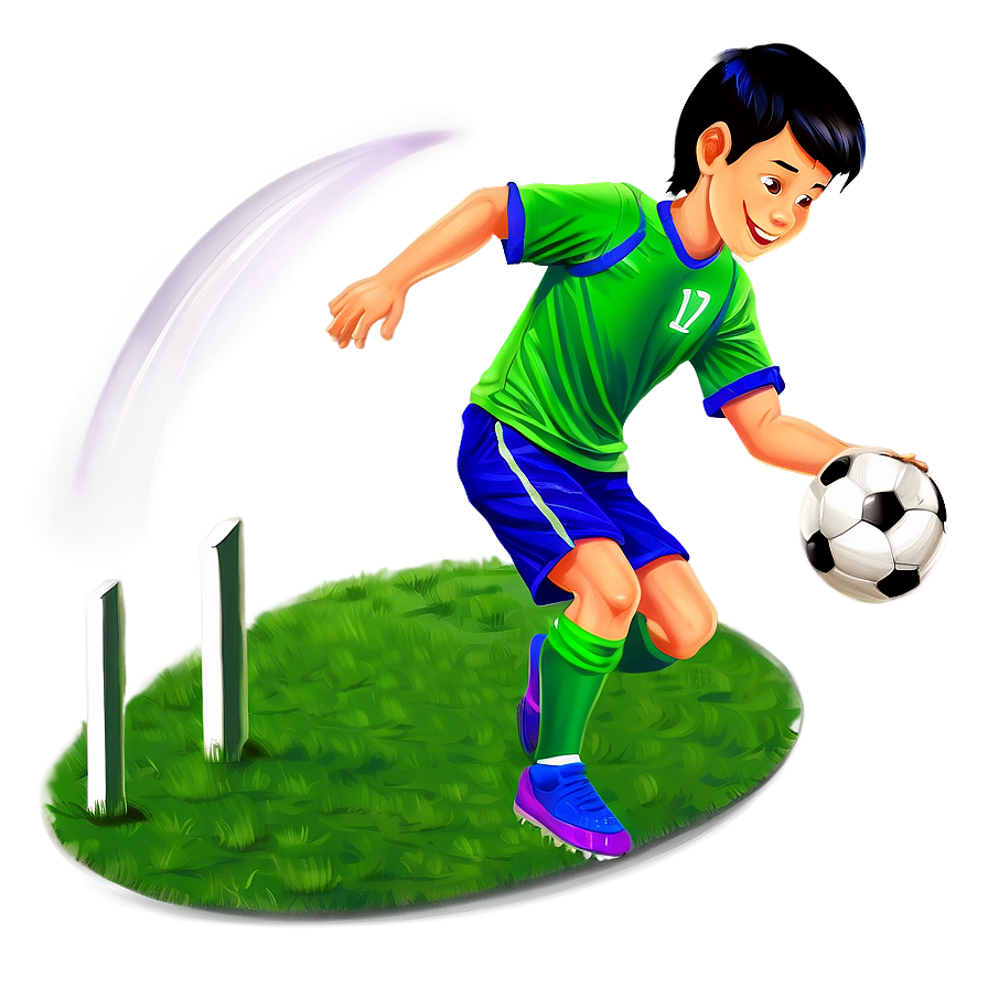 Cartoon Kid Playing Soccer Png 06132024 PNG