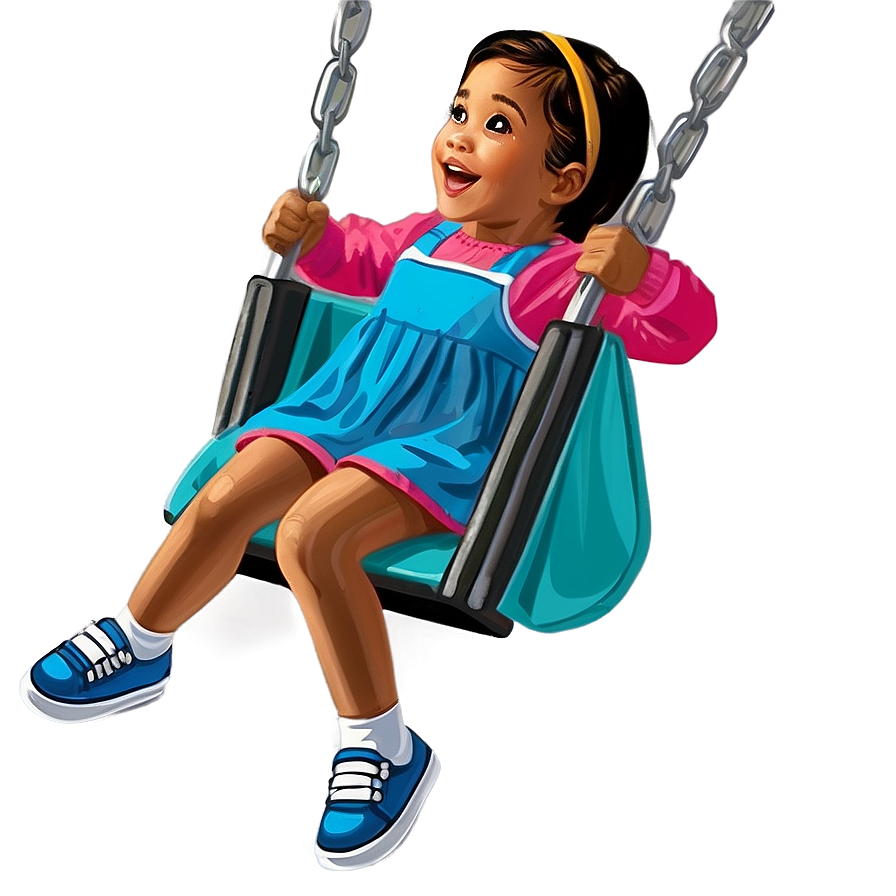 Cartoon Kid Swinging Png Tes12 PNG