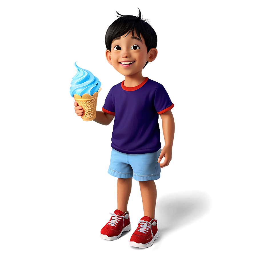 Cartoon Kid With Ice Cream Png Ftb PNG