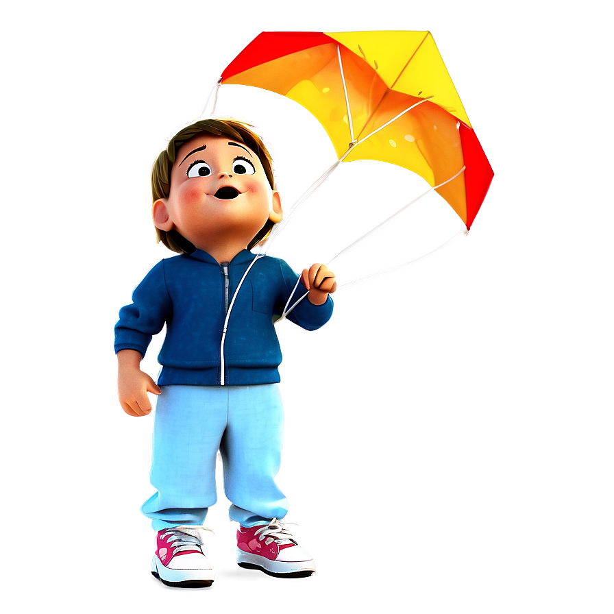 Cartoon Kid With Kite Png Ske PNG