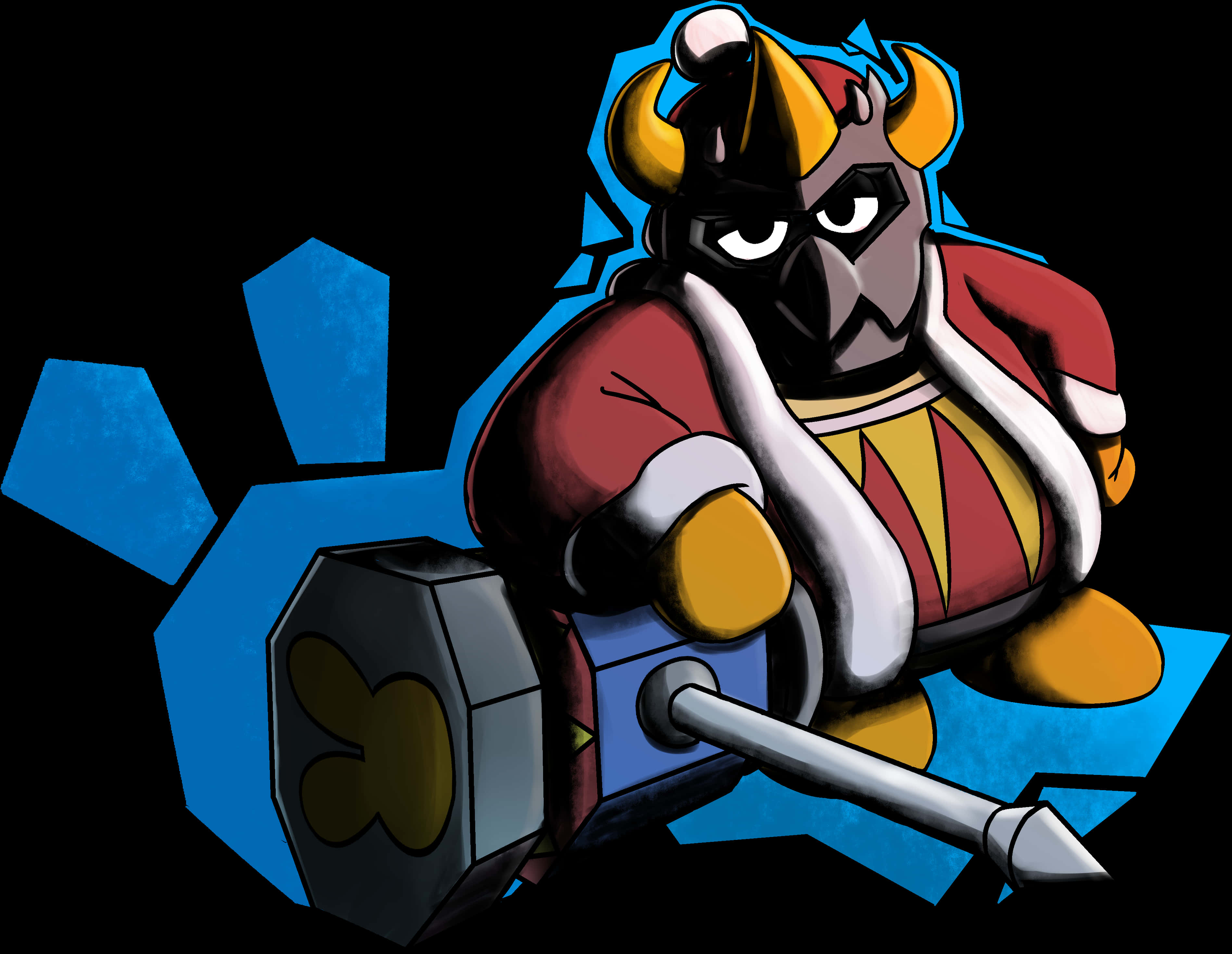 Cartoon King With Hammer PNG