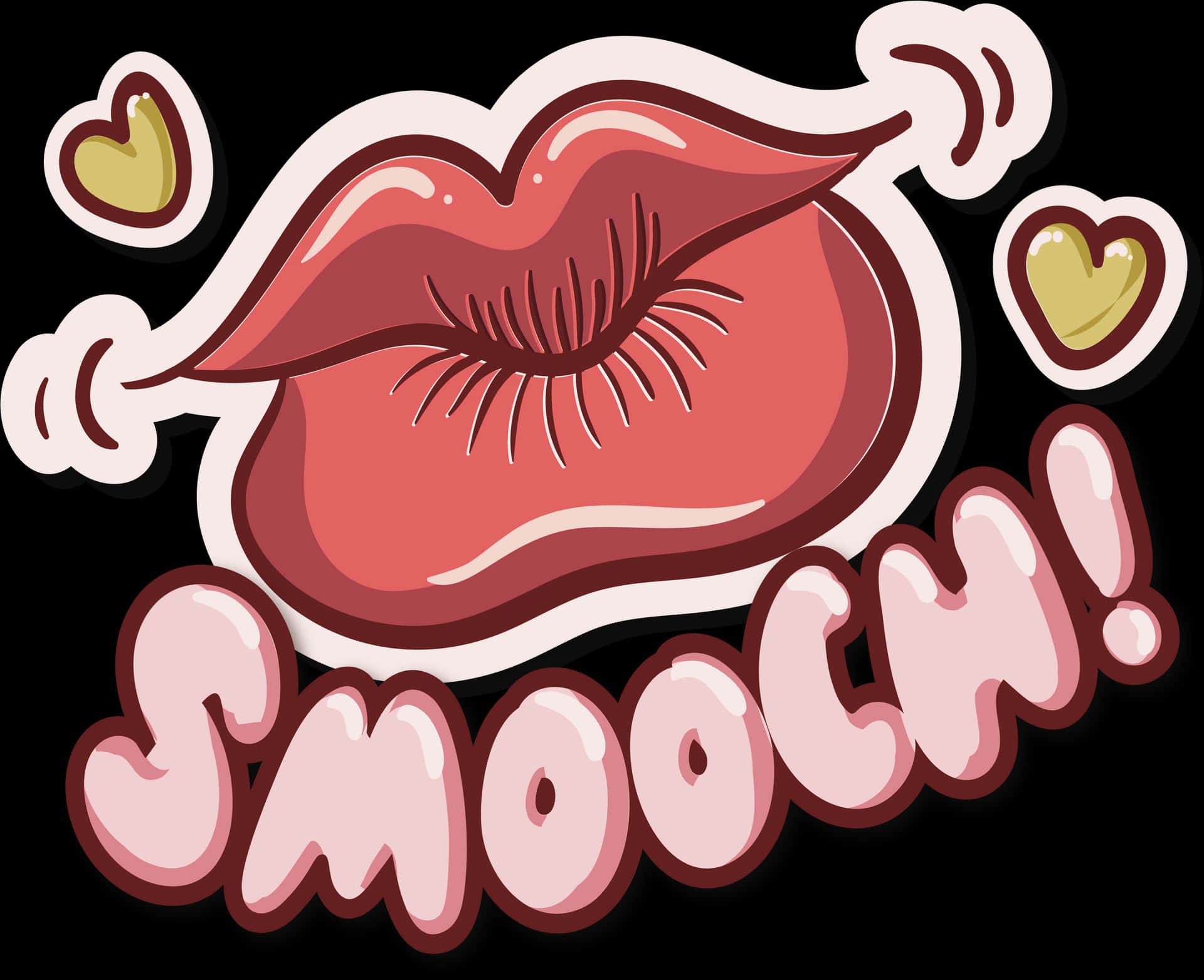 Cartoon Kiss Smooch Illustration PNG