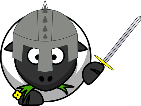 Cartoon Knight Sheep Illustration PNG