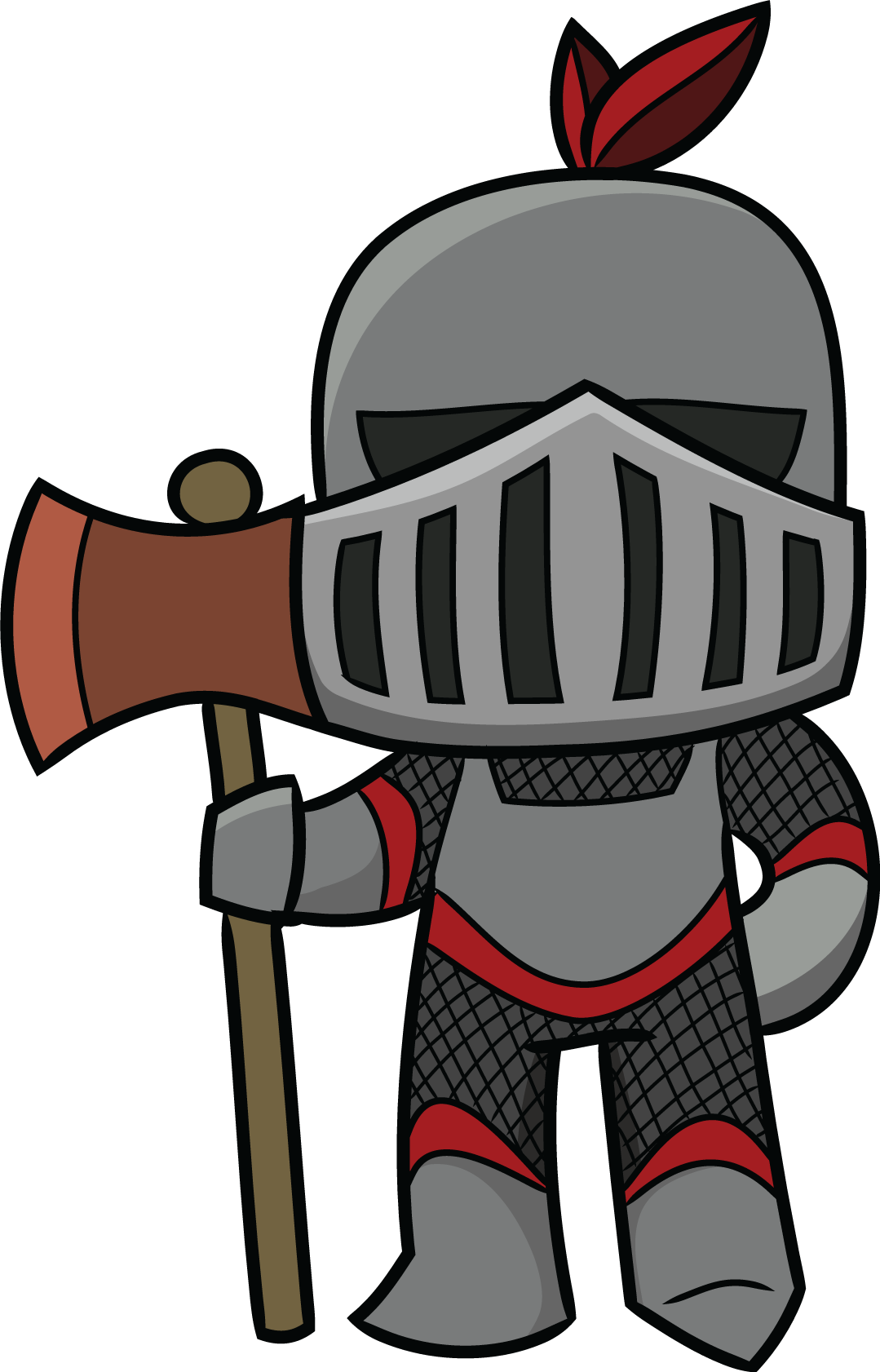 Cartoon Knight With Axe PNG