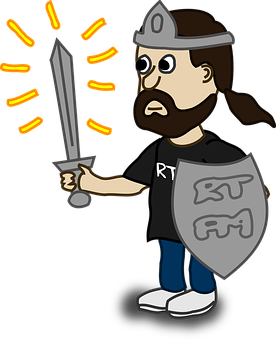 Cartoon Knight With Swordand Shield PNG