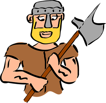 Cartoon Knightwith Axe PNG