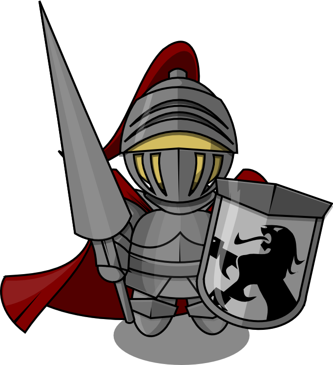Cartoon Knightwith Swordand Shield PNG
