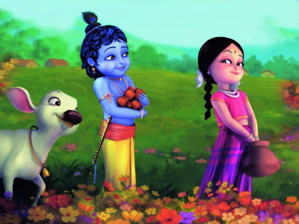 Download Cartoon Krishna And Friends Wallpaper | Wallpapers.com