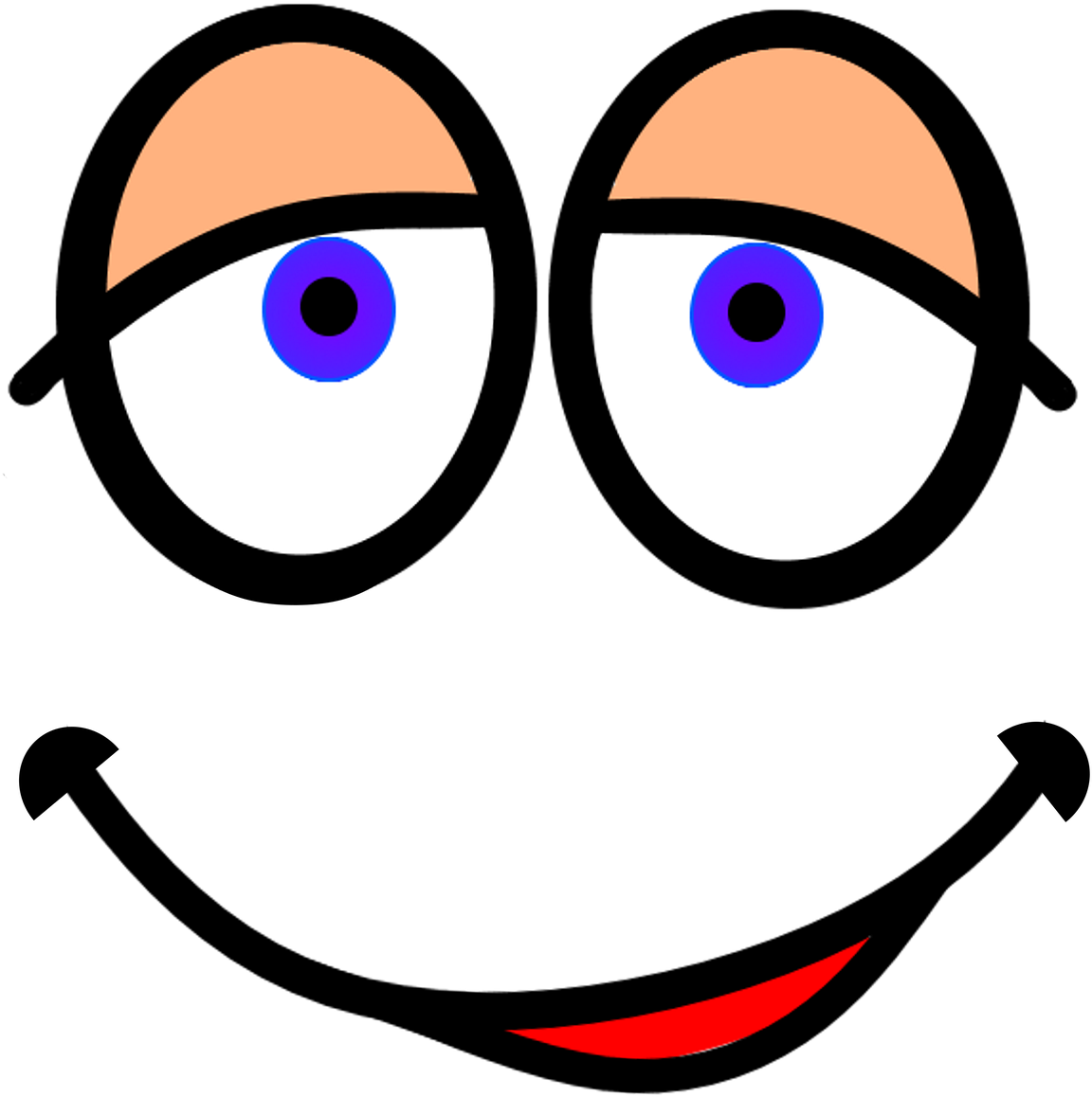 Cartoon Laughing Face Graphic PNG