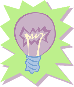 Cartoon Lightbulb Idea Graphic PNG