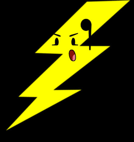 Cartoon Lightning Bolt Expression PNG