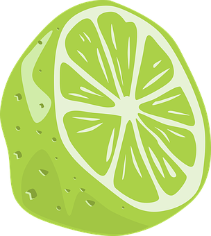 Cartoon Lime Slice Graphic PNG