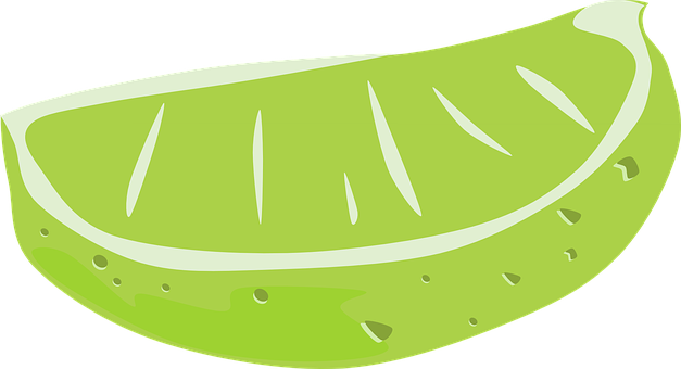 Cartoon Lime Slice Graphic PNG