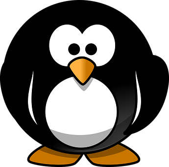 Cartoon Linux Penguin Icon PNG