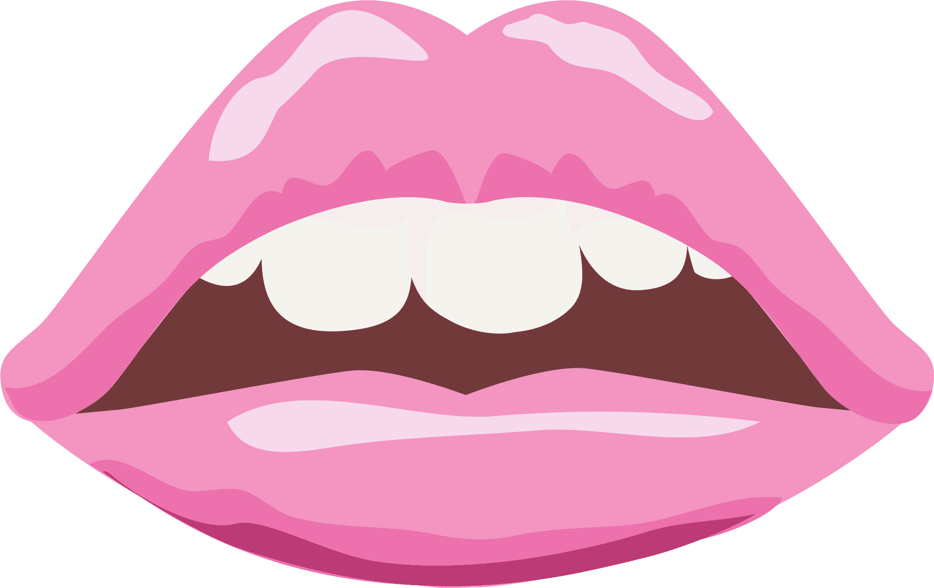 Cartoon Lips Graphic PNG