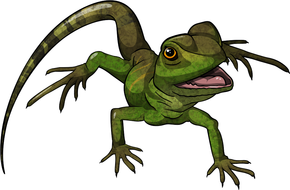 Cartoon Lizard Illustration PNG