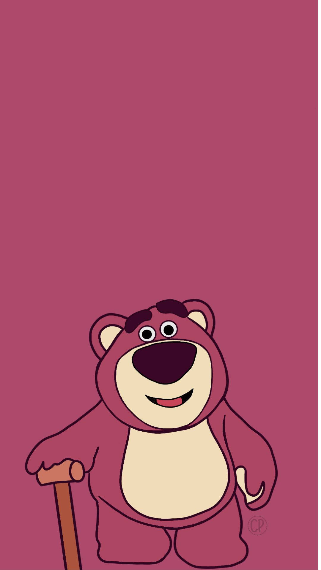 Cartoon Lotso With Cane Background