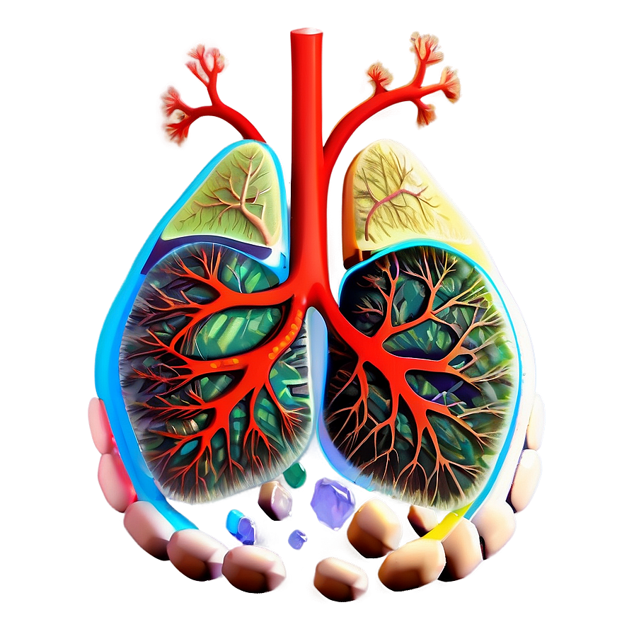 Cartoon Lung Character Png Qlf PNG