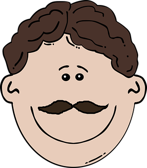 Cartoon Man Face Vector PNG