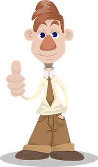 Cartoon Man Giving Thumbs Up PNG