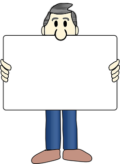 Cartoon Man Holding Blank Sign PNG