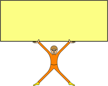 Cartoon Man Holding Up Background PNG