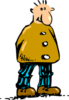 Cartoon Man Shivering Cold PNG