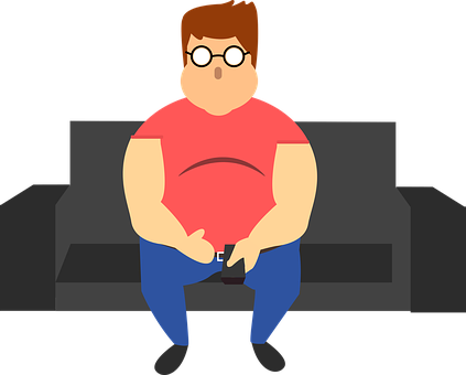 Cartoon Man Sitting On Couch PNG