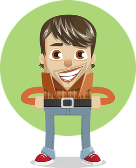 Cartoon Man Smiling Vector PNG