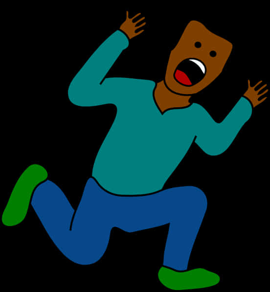 Cartoon Man Trippingand Falling PNG