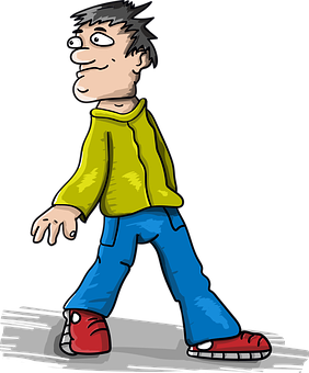 Cartoon Man Walking PNG