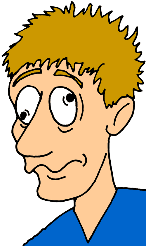 Cartoon Man With Dizzy Eyes PNG