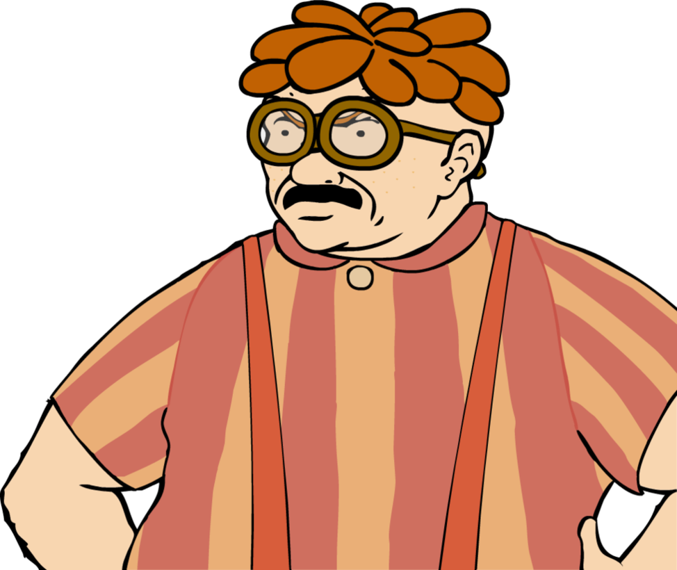 Cartoon Man With Gogglesand Orange Hair PNG