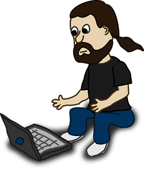 Cartoon Man With Laptop PNG