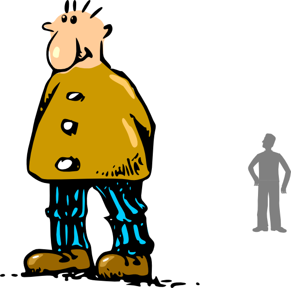 Cartoon Man Yellow Shirt Blue Pants PNG