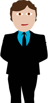 Cartoon Manin Blue Tie PNG