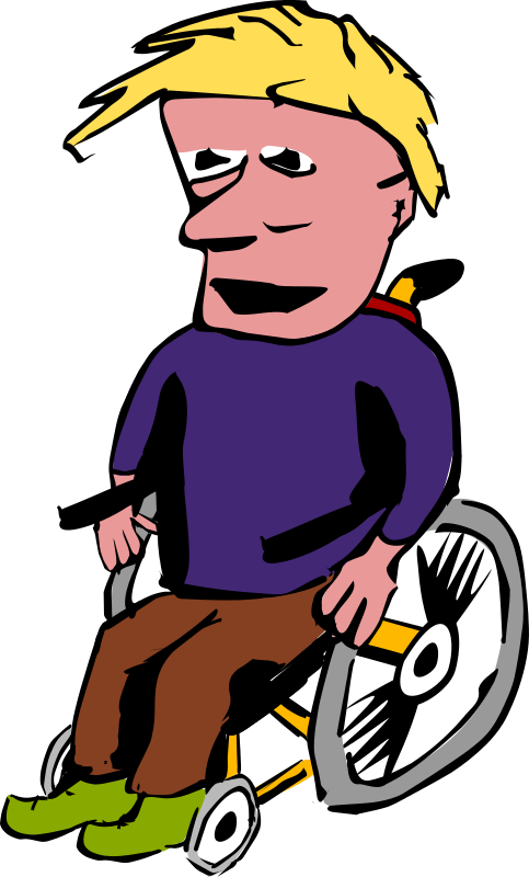 Cartoon Manin Wheelchair PNG