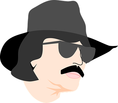 Cartoon Manwith Hatand Sunglasses PNG