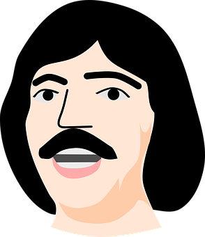 Cartoon Manwith Mustache PNG