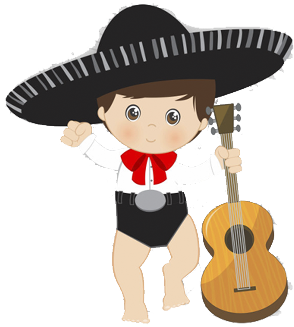 Cartoon Mariachi Playerwith Guitar PNG