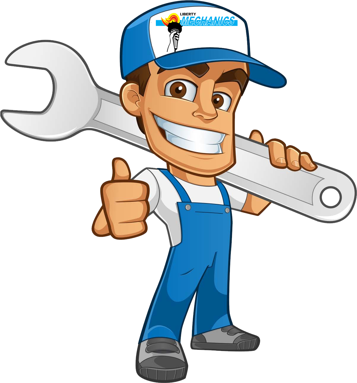 Cartoon Mechanic With Wrench PNG