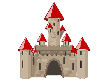 Cartoon Medieval Castle Illustration PNG