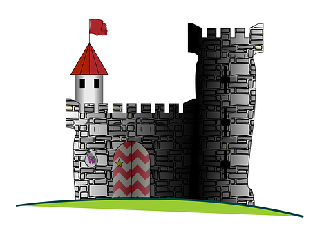 Cartoon Medieval Castle Illustration PNG