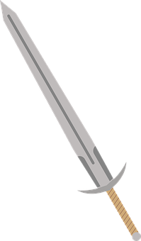 Cartoon Medieval Sword Vector PNG